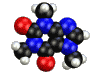 3D animated rotating molecular structure caffeine